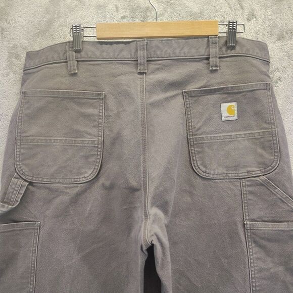Carhartt Pants Men 40x30 Gray Relaxed Fit Rugged Flex Canvas Cargo Carpenter - Picture 10 of 12